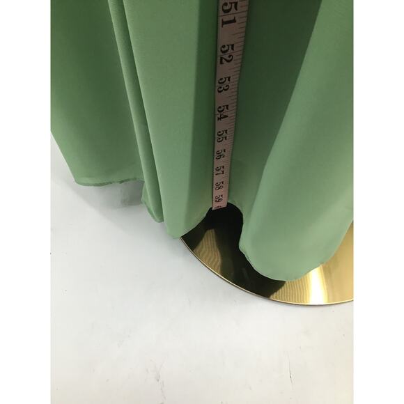 BRIDESMAID SZ 12 L Green Vneck draped sleeve lace up maxi formal dress NEW B49 - Picture 4 of 9